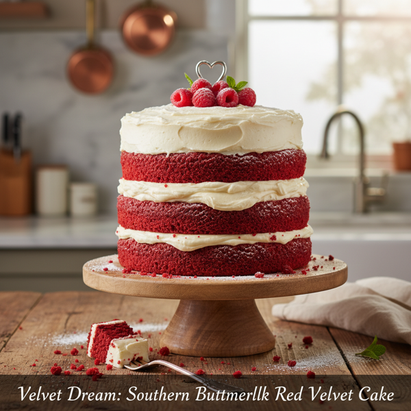 Velvet Dream: Southern Buttermilk Red Velvet Cake recipe