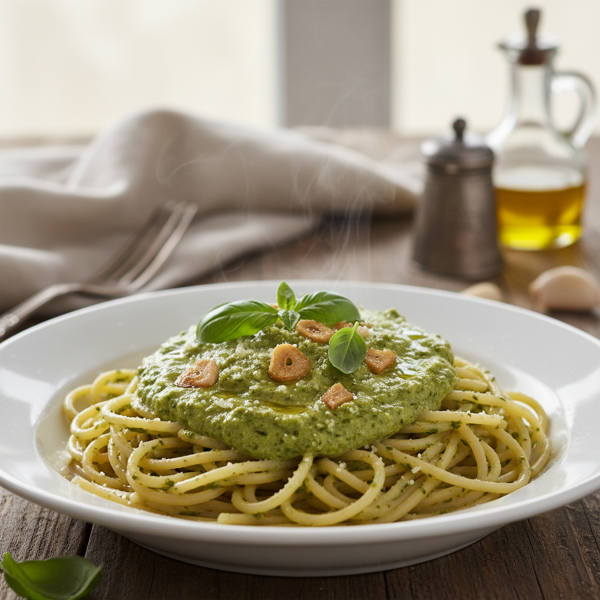 Velvety Basil Garlic Pasta Sauce recipe