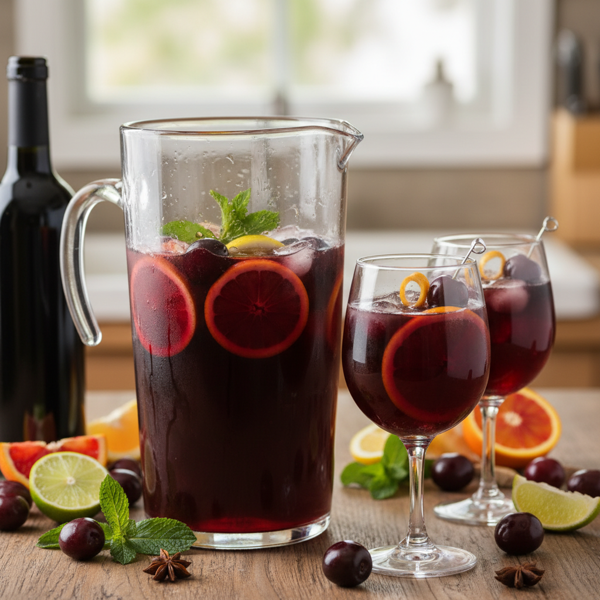 Velvety Black Cherry Citrus Sangria recipe