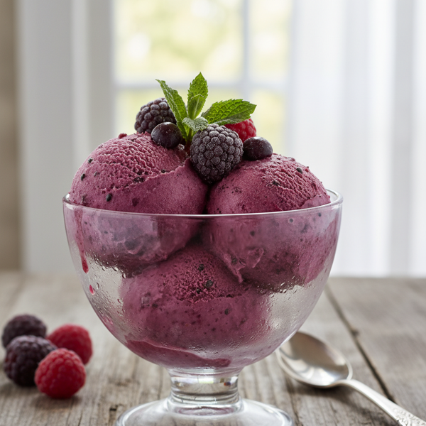 Velvety Black Raspberry Sherbet recipe
