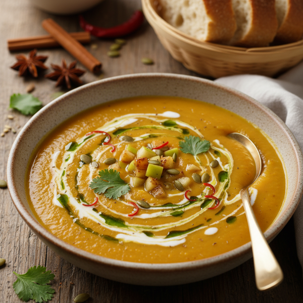 Velvety Butternut Squash & Green Apple Curry Soup recipe