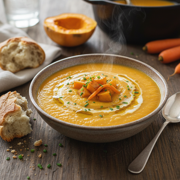 Velvety Butternut Squash and Carrot Bisque recipe