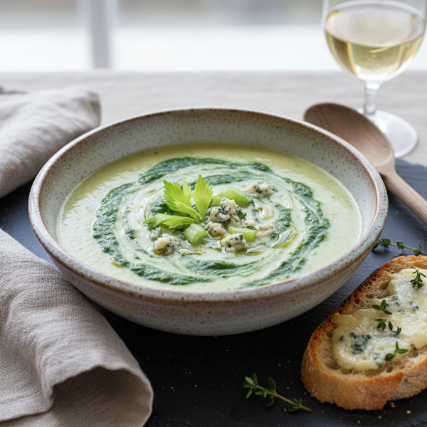 Velvety Celery and Blue Cheese Delight recipe