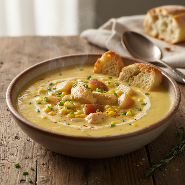 Velvety Chicken and Corn Chowder recipe