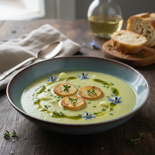 Velvety Chilled Potato and Leek Soup recipe