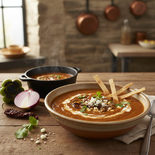 Velvety Chipotle Onion & Poblano Soup recipe
