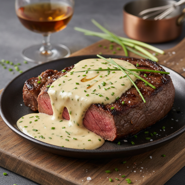 Velvety Chive Cognac Sauce for Steak recipe