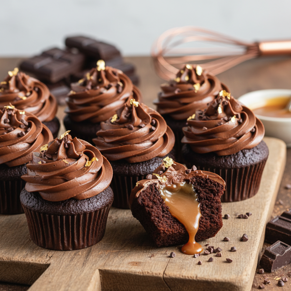 Velvety Chocolate Surprise Cupcakes recipe