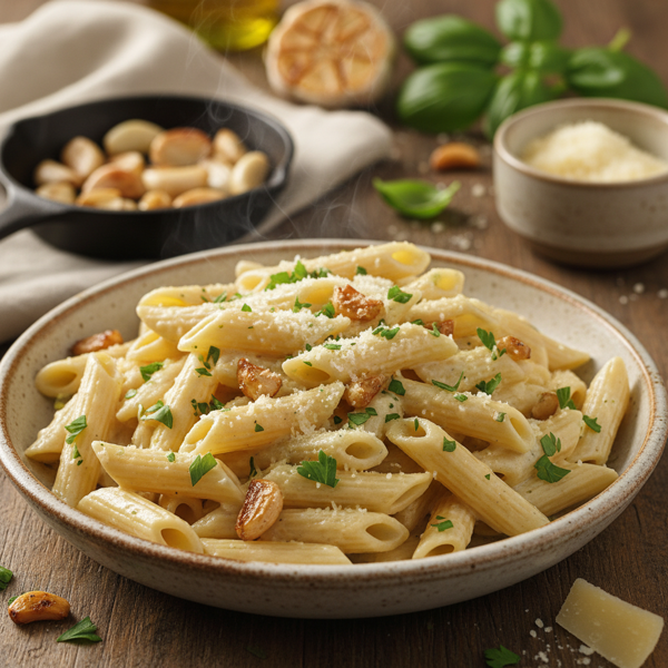 Velvety Garlic Parmesan Penne recipe