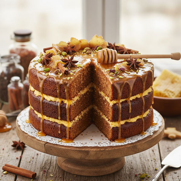 Velvety Honey Spice Delight Cake recipe