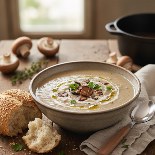 Velvety Mushroom Medley Soup recipe