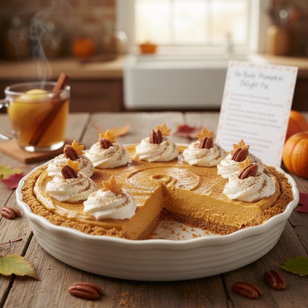 Velvety No-Bake Pumpkin Delight Pie recipe