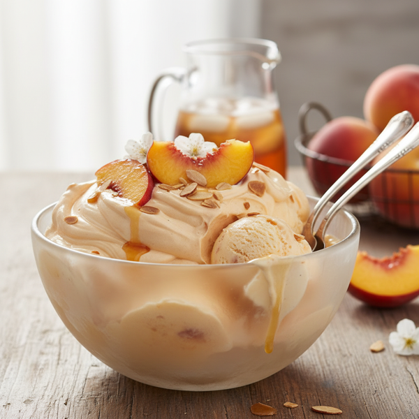 Velvety Peach Delight Ice Cream recipe