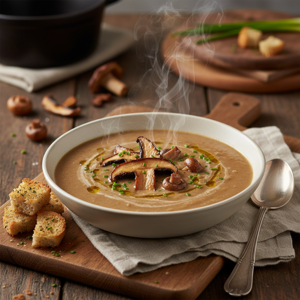 Velvety Porcini & Mushroom Bliss Soup recipe