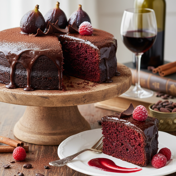 Velvety Red Wine Cocoa Cake recipe