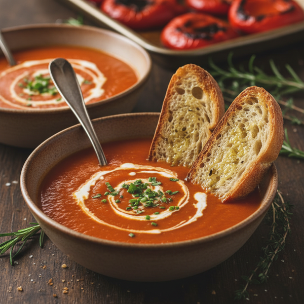 Velvety Roasted Bell Pepper Soup recipe