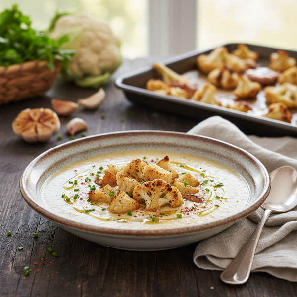 Velvety Roasted Cauliflower and Garlic Soup recipe