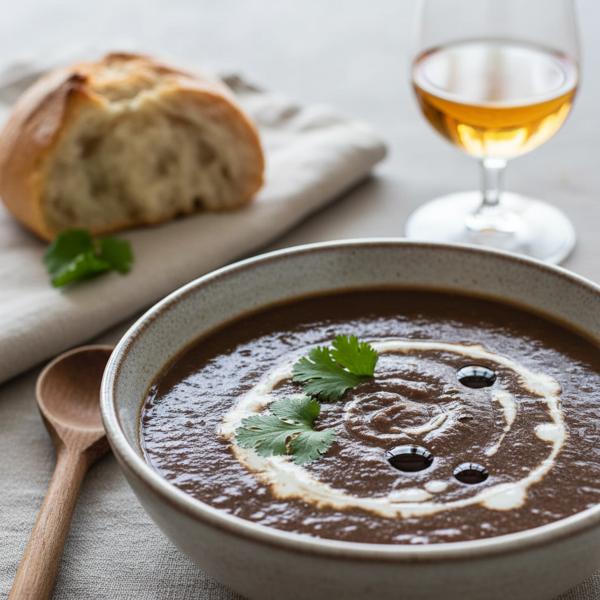 Velvety Sherry Black Bean Soup recipe