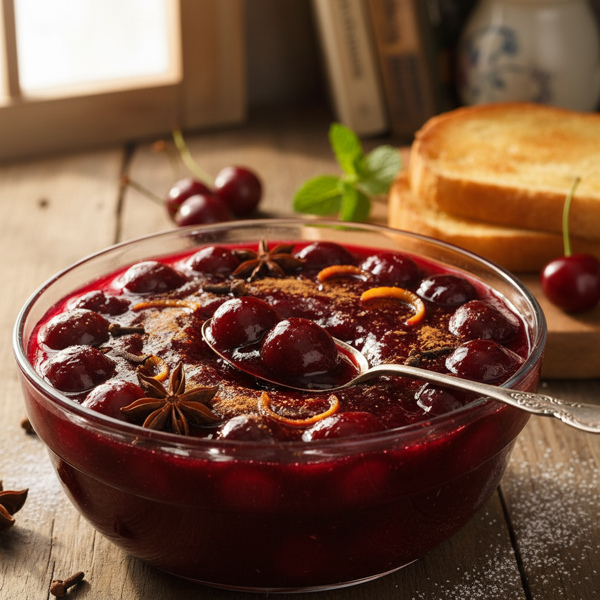 Velvety Spiced Cherry Compote recipe