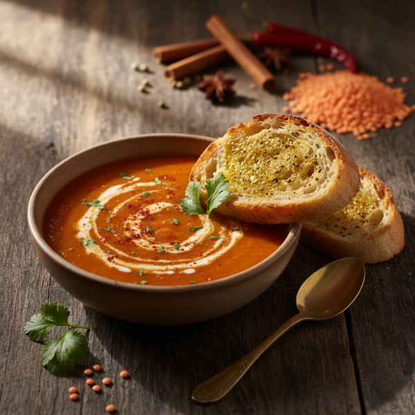 Velvety Spiced Red Lentil Soup recipe