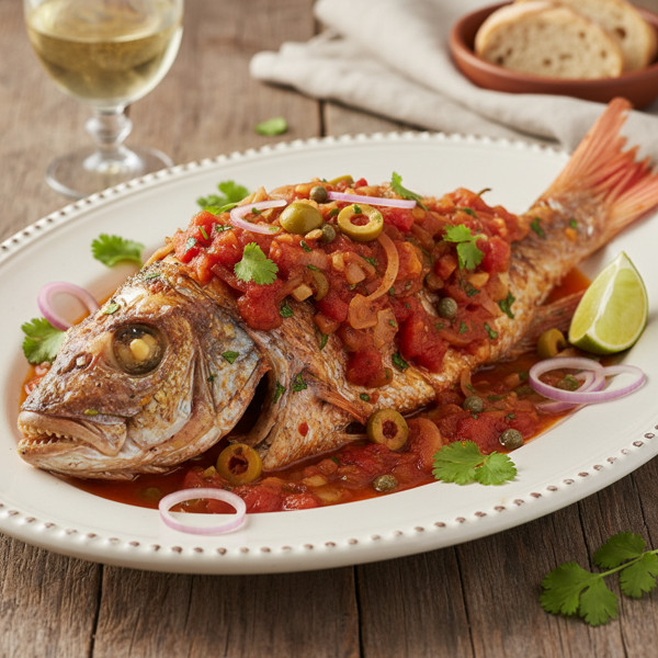 Veracruz-Style Red Snapper with Olive and Capers Sauce recipe