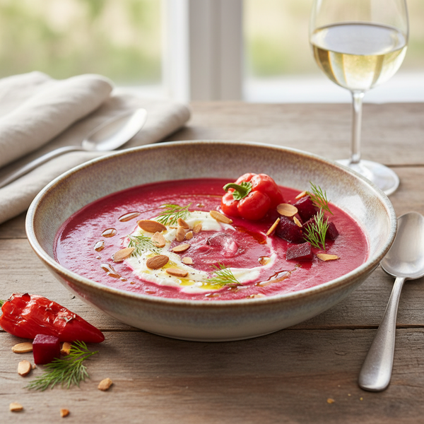 Vermilion Beet and Pimento Chilled Soup recipe