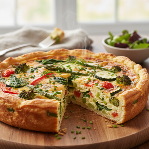 Versatile Veggie & Cheese Crustless Quiche recipe