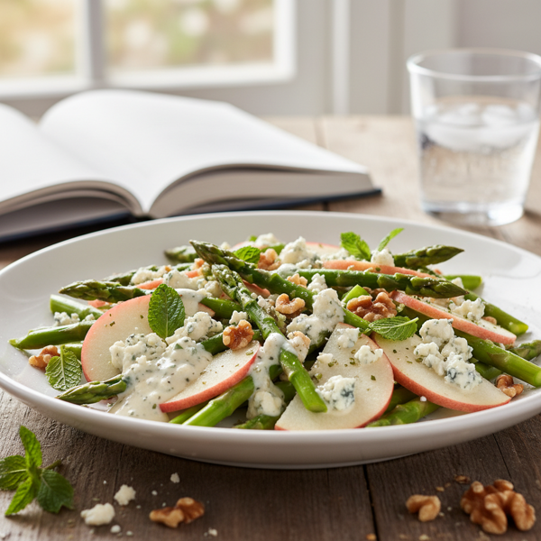 Vibrant Asparagus-Apple Salad with Creamy Blue Cheese Dressing recipe
