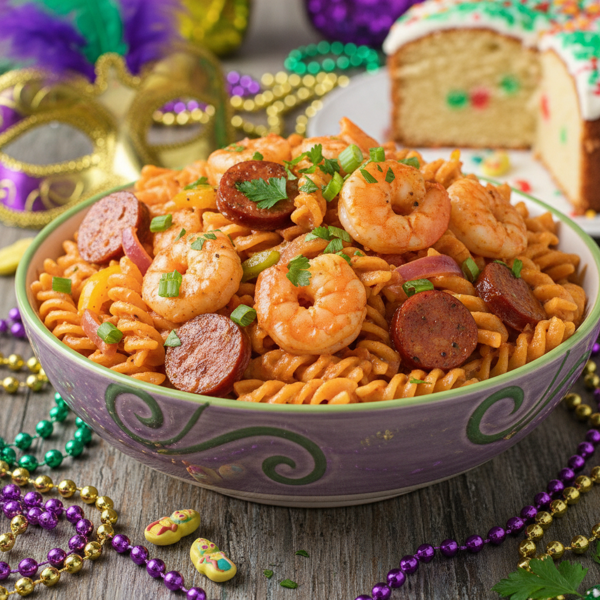 Vibrant Cajun Pasta Mardi Gras recipe