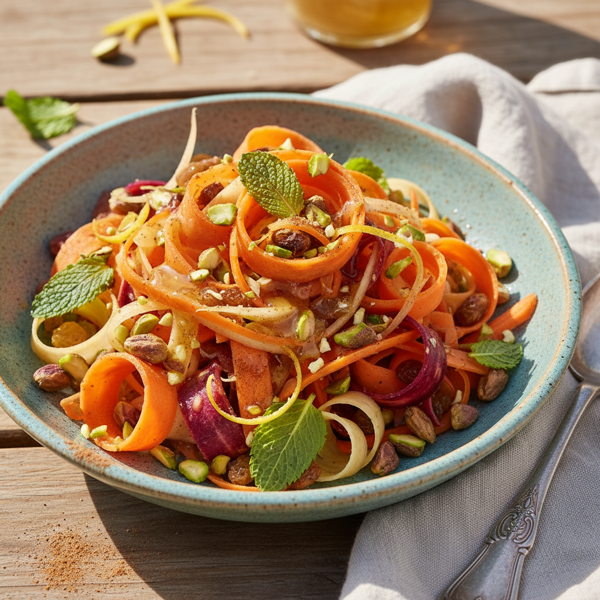 Vibrant Carrot Salad with Cinnamon, Lemon, and Honey Drizzle recipe