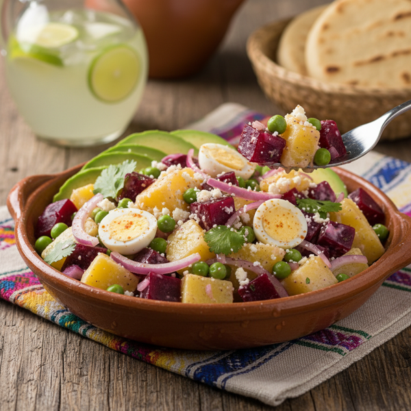 Vibrant Colombian Beet Potato Salad recipe
