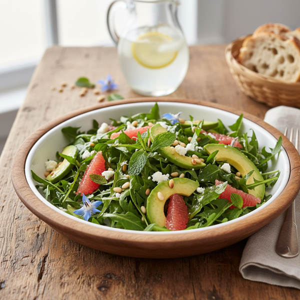 Vibrant Dandelion Greens and Avocado Salad recipe