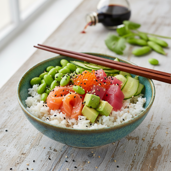 Vibrant Edamame Sushi Bowls recipe
