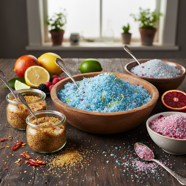 Vibrant Edible Glitter: Colorful Flavored Salt & Sugar recipe