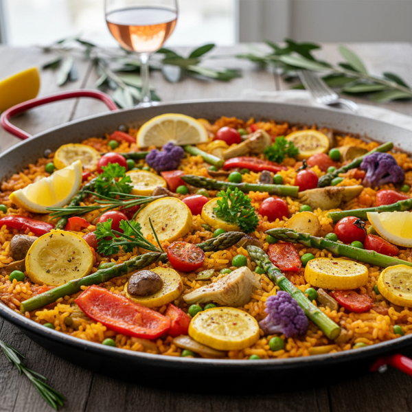 Vibrant Garden Vegetable Paella recipe