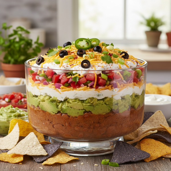 Vibrant Layered Mexican Bean Dip recipe