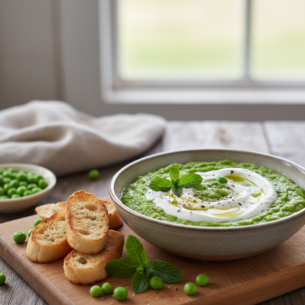 Vibrant Minted Pea Puree with Creamy Yogurt recipe