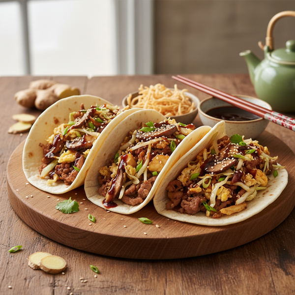 Vibrant Moo Shu Pork Tacos recipe