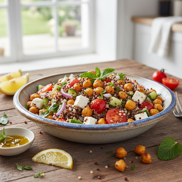 Vibrant Quinoa Chickpea Salad with Feta recipe