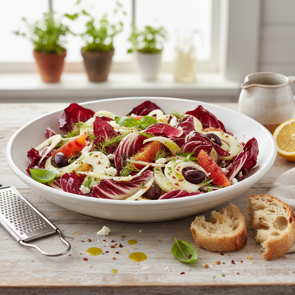 Vibrant Radicchio and Fennel Salad with Zesty Olive Dressing recipe
