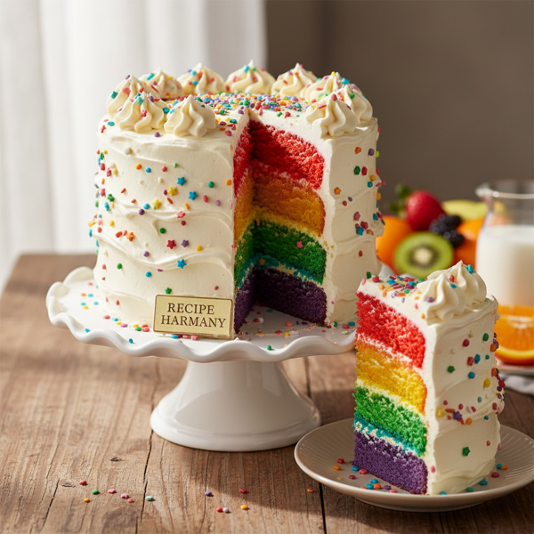 Vibrant Rainbow Delight Cake recipe