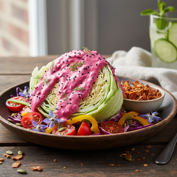 Vibrant Raw Vegan Wedge Salad recipe