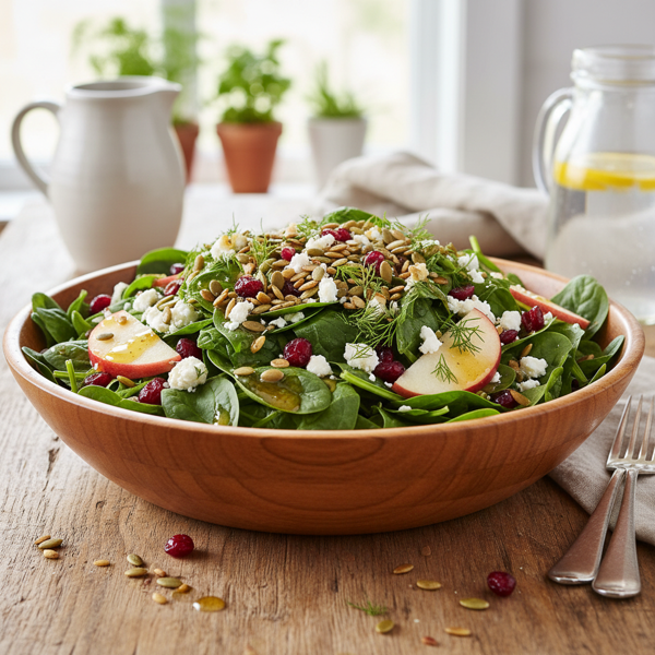 Vibrant Spinach and Toasted Pumpkin Seed Salad recipe
