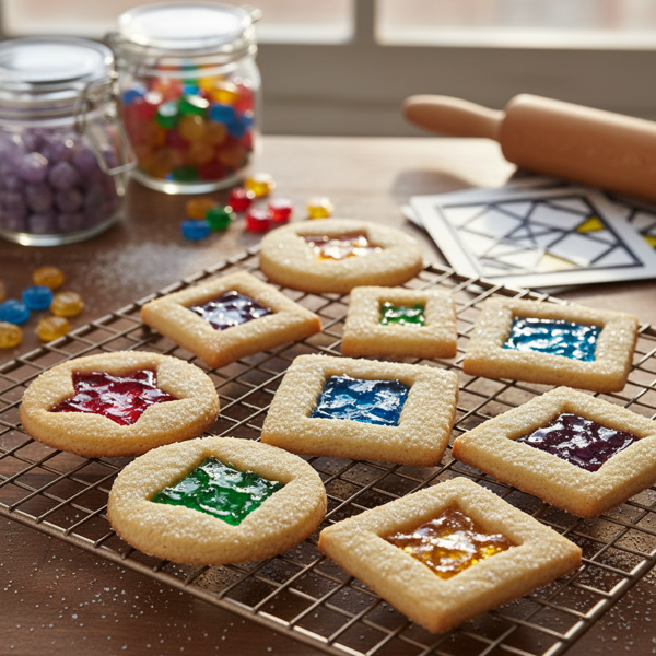 Vibrant Stained Glass Sugar Cookies recipe