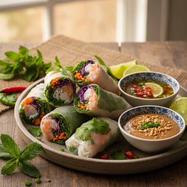 Vibrant Thai-Style Fresh Spring Rolls recipe