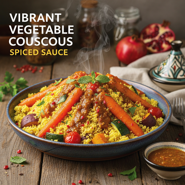 Vibrant Vegetable Couscous with Spiced Sauce recipe