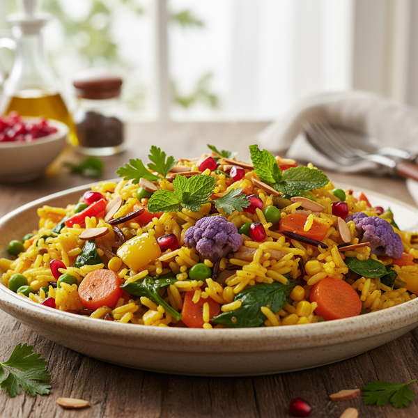Vibrant Vegetable Rice Pilaf recipe