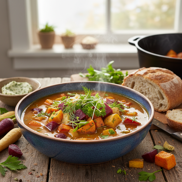 Vibrant Veggie Root Soup recipe