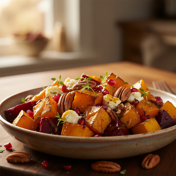 Vibrant Warm Pumpkin and Beetroot Salad recipe