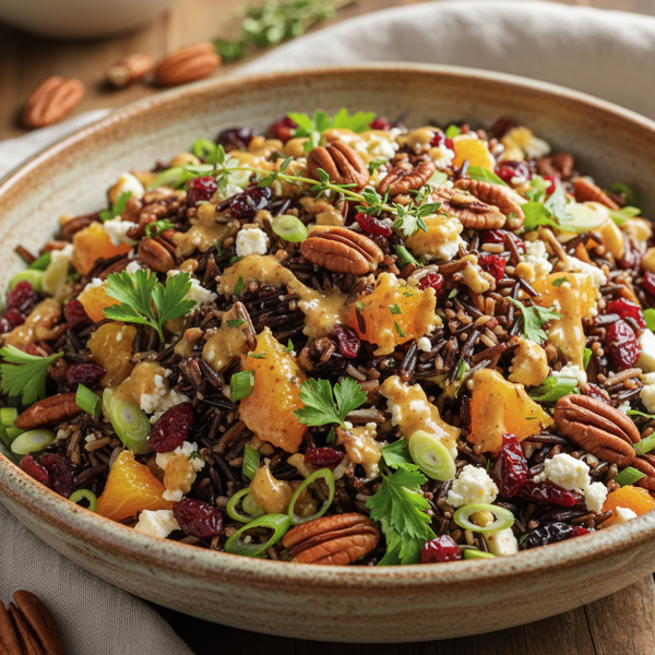 Vibrant Wild Rice Salad with Honey-Mustard Dressing recipe
